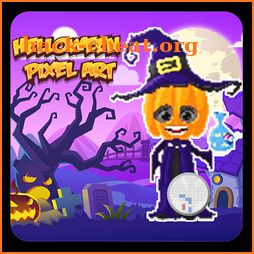 Halloween Costume Pixel Color By Number icon
