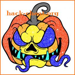 Halloween Glitter Color by Number Coloring Book icon