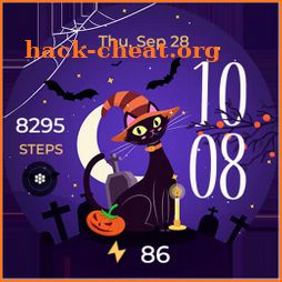Halloween Witchy Cat - Wear OS icon