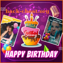 Happy Birthday : Name Song, Card, Photo on Cake icon