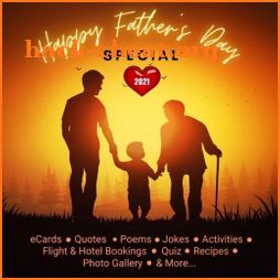 Happy Fathers Day Special + GiF Quotes Quiz Jokes icon