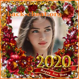 Happy new year 2020 photo frame icon
