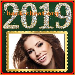 Happy new year photo frame 2019 icon