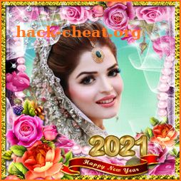 Happy new year photo frame 2021 icon