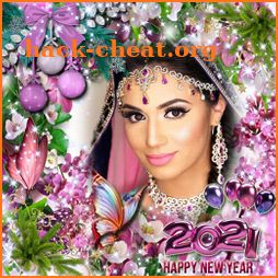 Happy new year photo frame 2022 icon