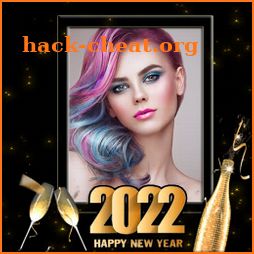 Happy New year photo frame 2022 icon