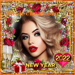 Happy new year photo frame 2022 icon