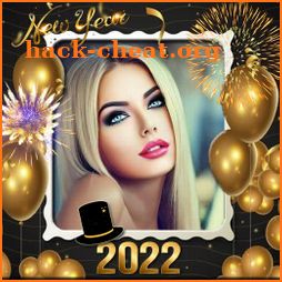 Happy new year photo frame 2022 icon