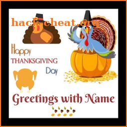 Happy Thanksgiving Greetings with Name icon