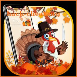 Happy Thanksgiving turkey theme icon