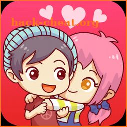 Happy Valentine's Day - Chibi Couple Sticker icon
