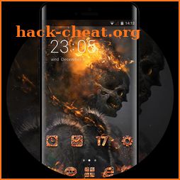 Hell death devil flame skull－cool black theme icon