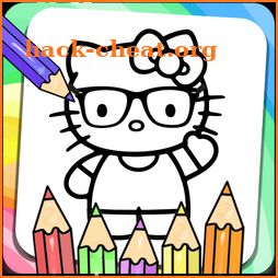 Hello Kitty Coloring drawing book icon