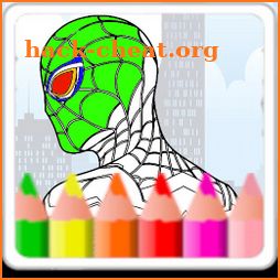 Hero coloring spider icon