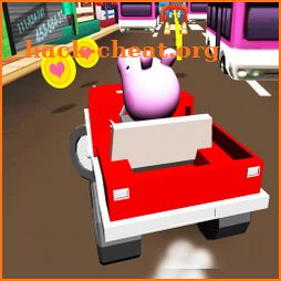 Hippo Pig Car Race Run 3D icon