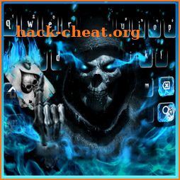 Horrible 3D Fiery Poker Skull Keyboard icon