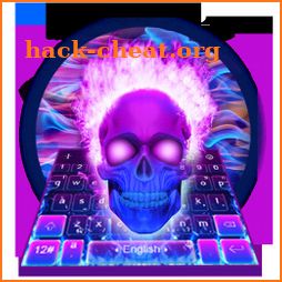 Horror Neon Fire Skull keyboard theme icon