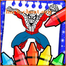 How to coloring spider of many super heroes icon