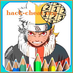 How to Draw and color by number Naruto icon