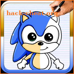 How to draw Sonic the Hedgehog icon
