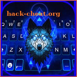 Ice Neon Wolf Keyboard Background icon