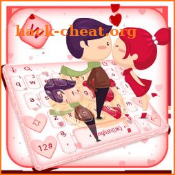 Innocent Couple Love Kiss Keyboard Theme icon