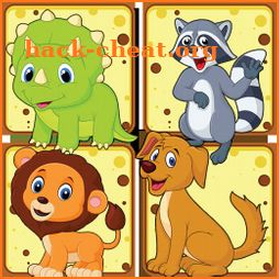 jungle animals memory games for kids.matching game icon