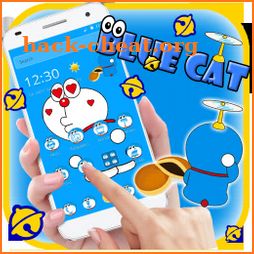 Kawaii Blue Cute Cat Cartoon Wallpaper Theme icon