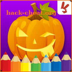 Kids coloring book halloween icon