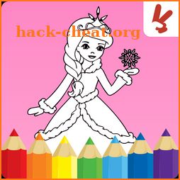 Kids coloring book: Princess icon