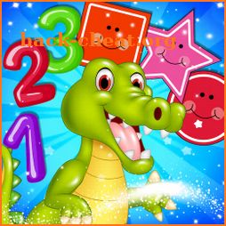 Kids Preschool Learning shapes colors and numbers icon
