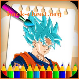 Kids Superhero Dragon Ball Goku coloring book icon