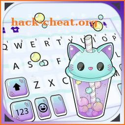 Kitty Bubble Tea Keyboard Background icon