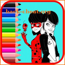 Ladybug coloring book icon