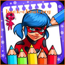 ladybug coloring cartoon pages icon