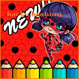 Ladybug Superhero Coloring Game icon