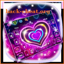 Lavender Neon Heart Keyboard Theme icon
