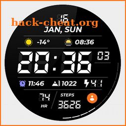 LCD old watchface. Retro sport icon