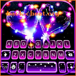 LED Heart Balloons Keyboard Background icon
