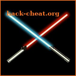 Lightsabers and laser stickers icon