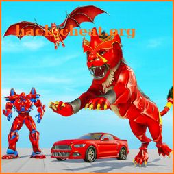 Lion Robot Car Game 2021 – Flying Bat Robot Games icon