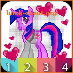 Little pony color number icon