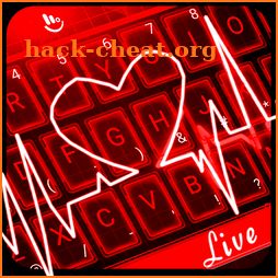 Live 3D Red Neon Heart Keyboard Theme icon
