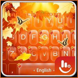Live Butterfly Gold Autumn Leaves Keyboard Theme icon