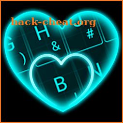 Live Neon Blue Heart Keyboard Theme icon