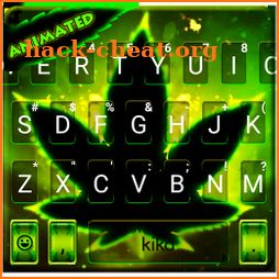 Live Neon Green Leafs Keyboard Theme icon