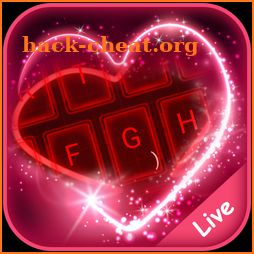 Live Neon Red Heart Keyboard Theme icon