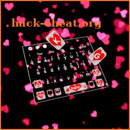 Live Red Glitter Heart Keyboard Theme icon