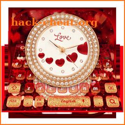 Love Diamond Glitter Clock Keyboard Theme icon