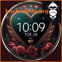 Love Rose digital watch face icon